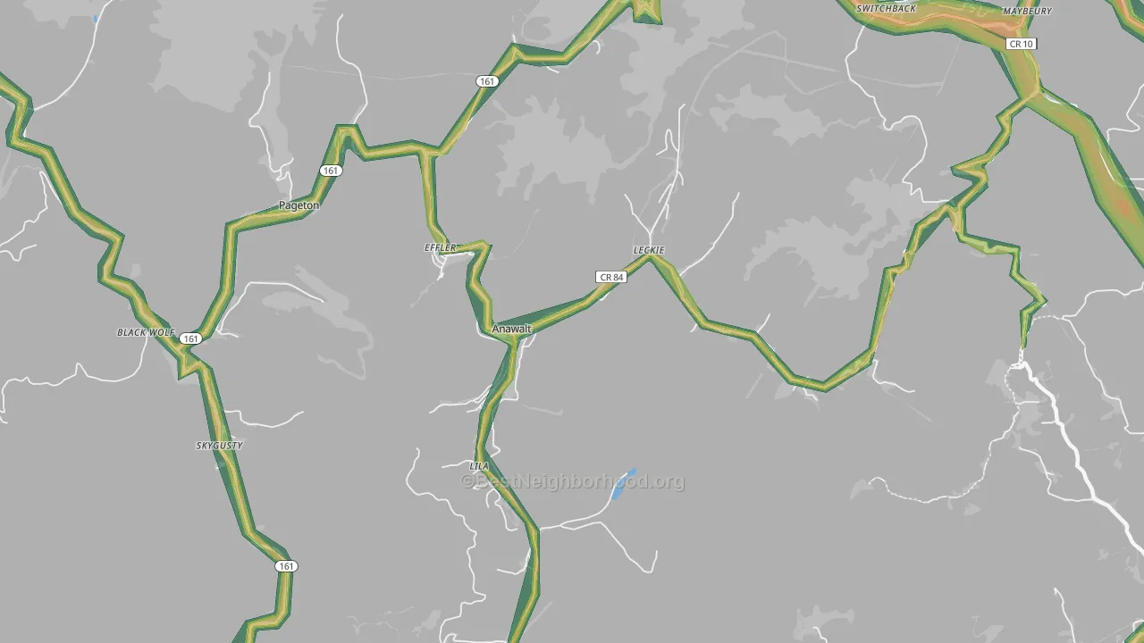 24808, WV Map of Noise Levels in 24808