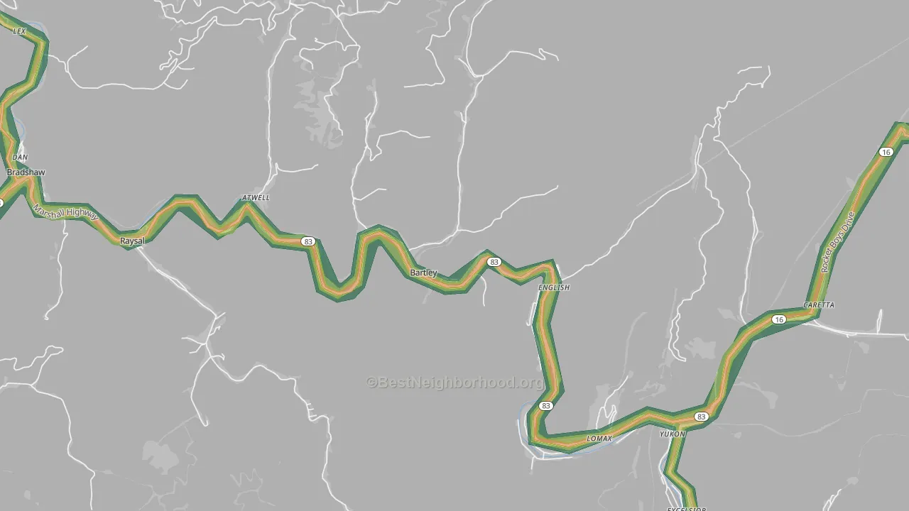 24813, WV Map of Noise Levels in 24813