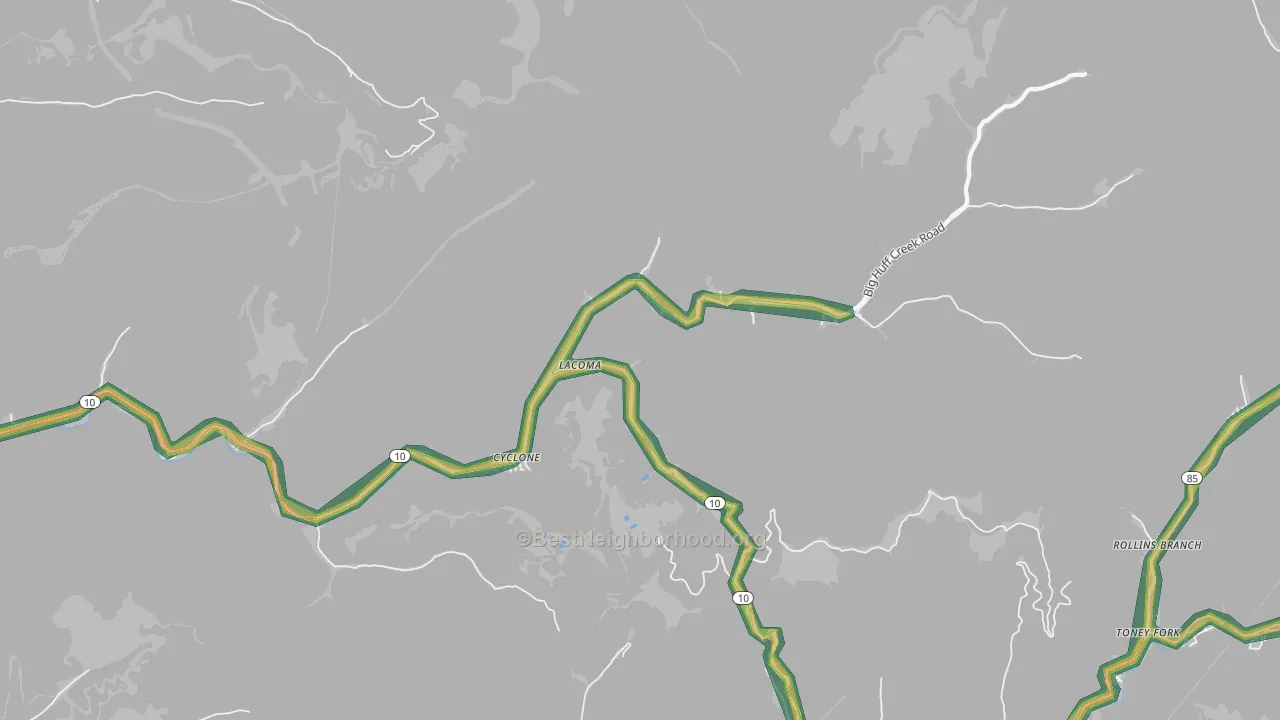 24827, WV Map of Noise Levels in 24827