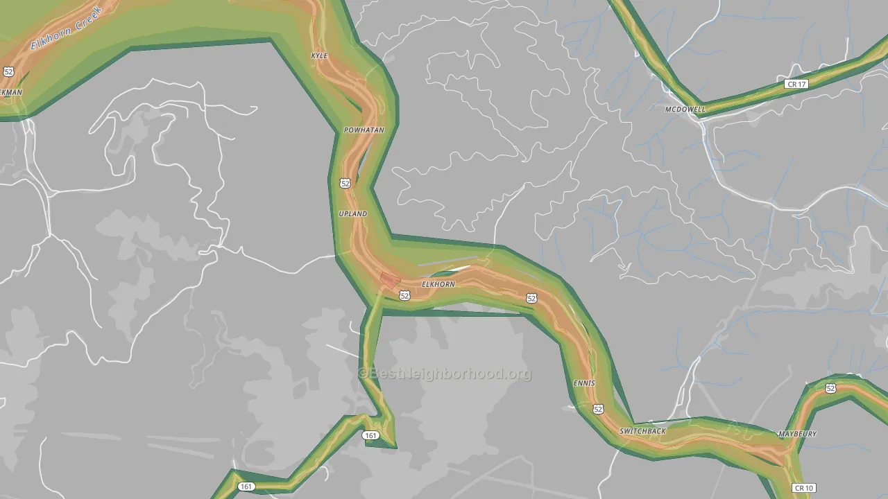 24831, WV Map of Noise Levels in 24831