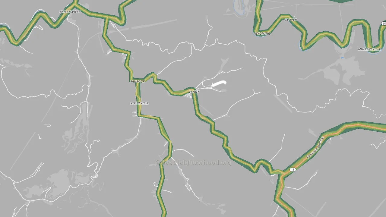 24834, WV Map of Noise Levels in 24834