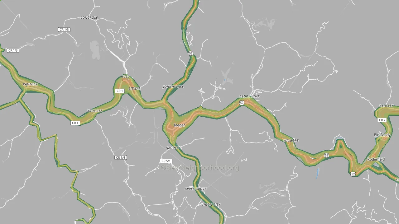 24844, WV Map of Noise Levels in 24844