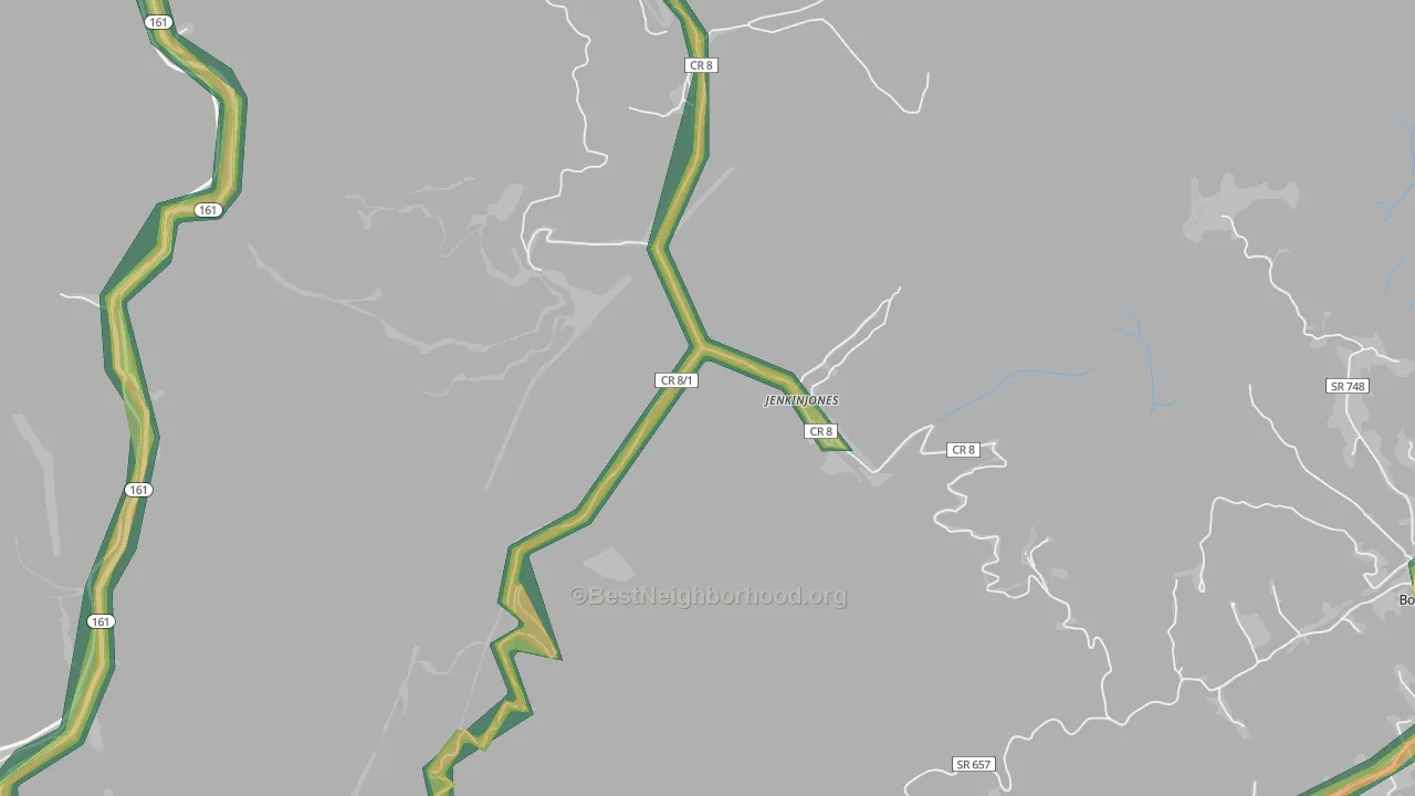 24848, WV Map of Noise Levels in 24848