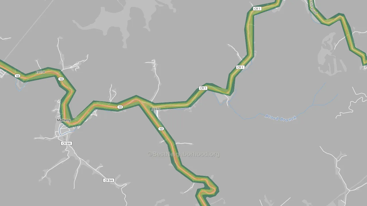 24849, WV Map of Noise Levels in 24849