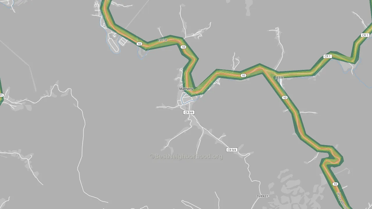 24860, WV Map of Noise Levels in 24860
