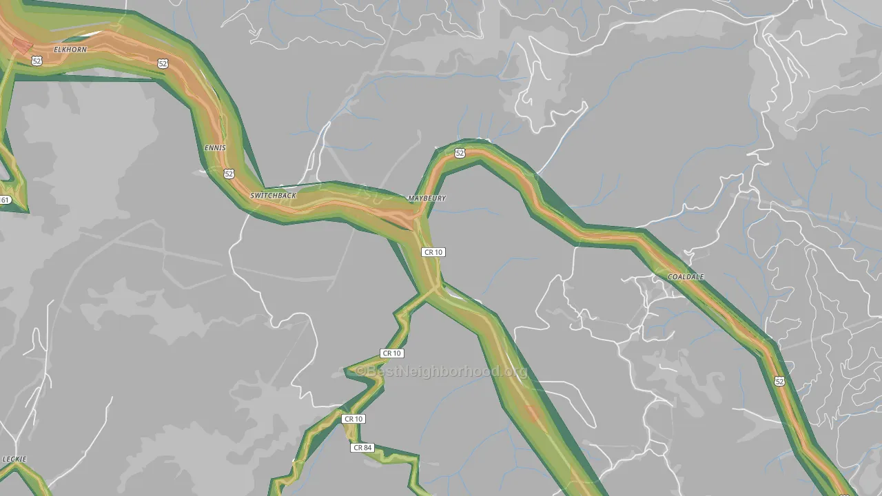 24861, WV Map of Noise Levels in 24861