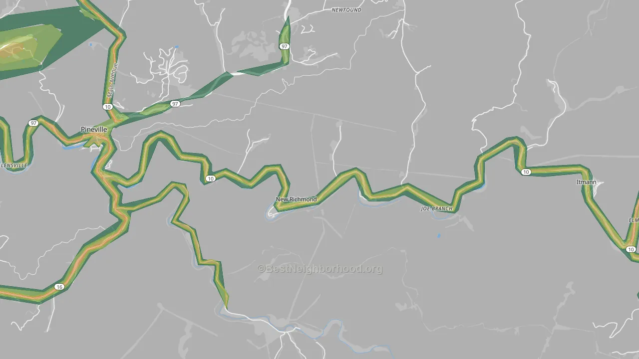 24867, WV Map of Noise Levels in 24867
