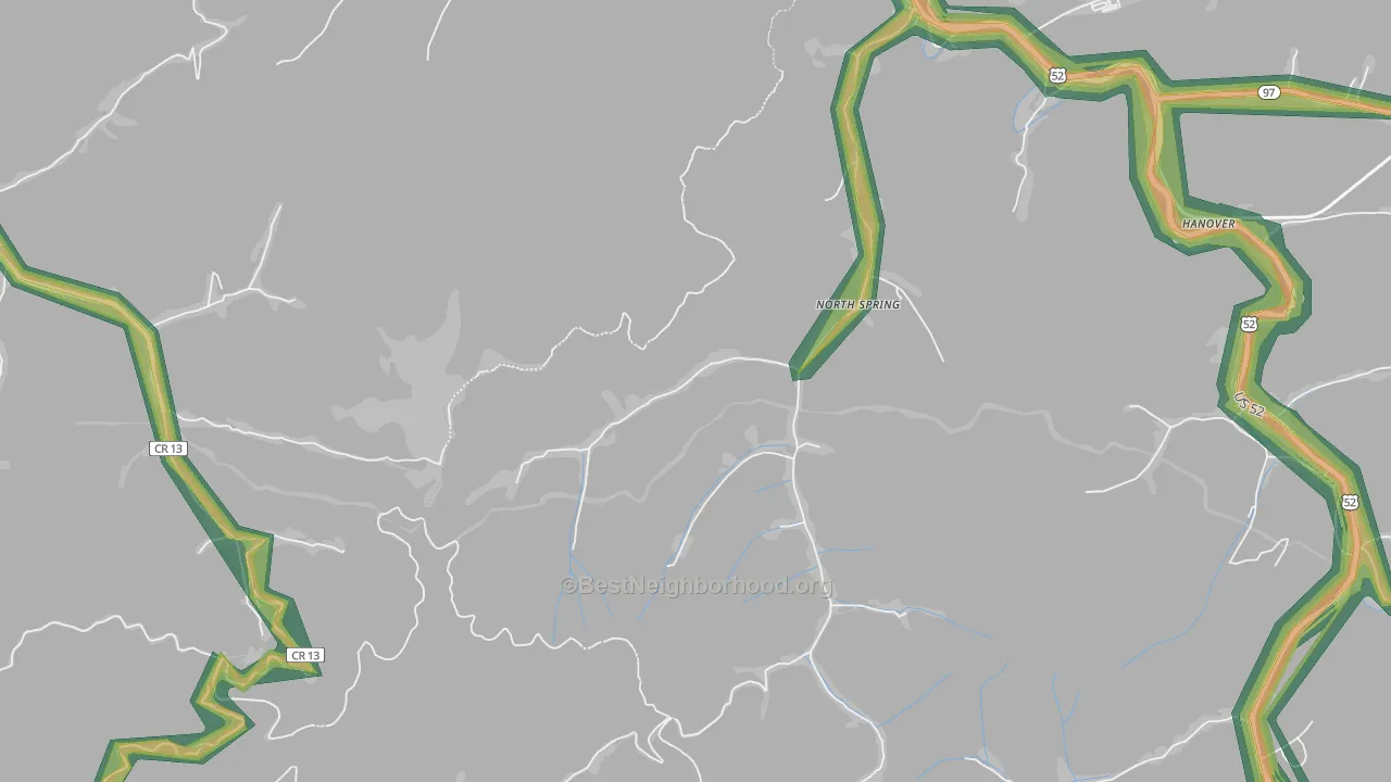 24869, WV Map of Noise Levels in 24869
