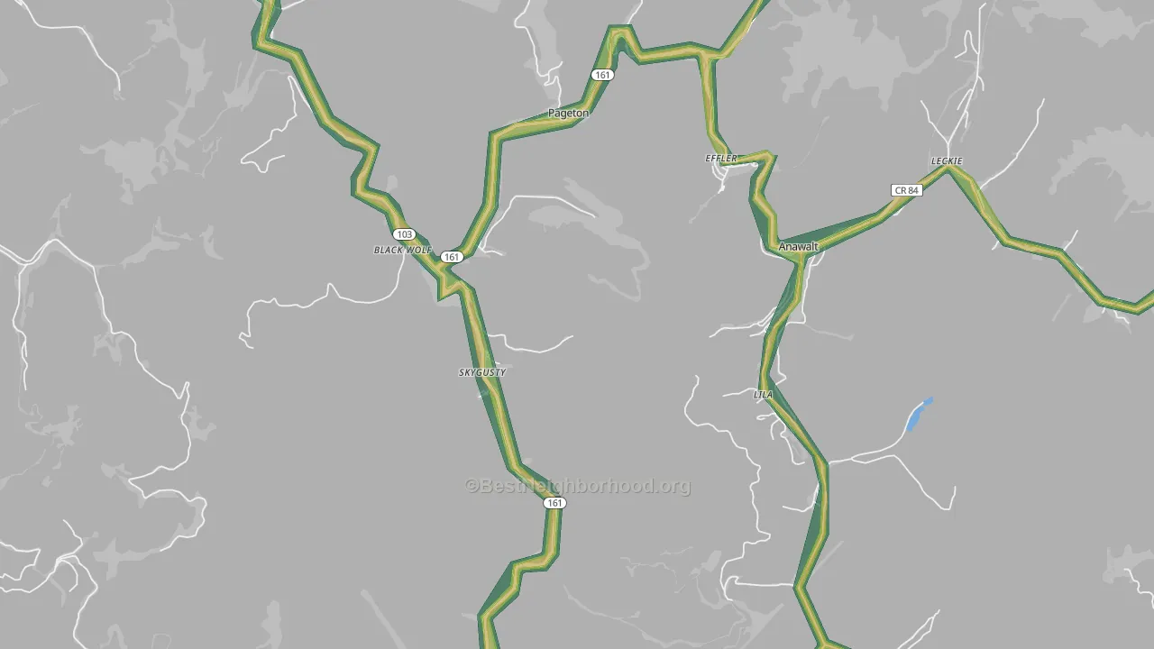 24871, WV Map of Noise Levels in 24871