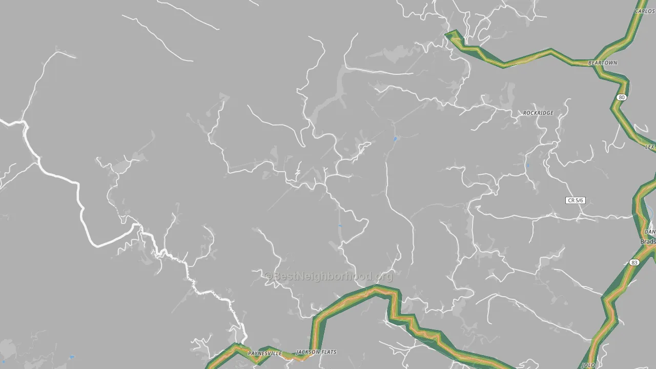 24873, WV Map of Noise Levels in 24873