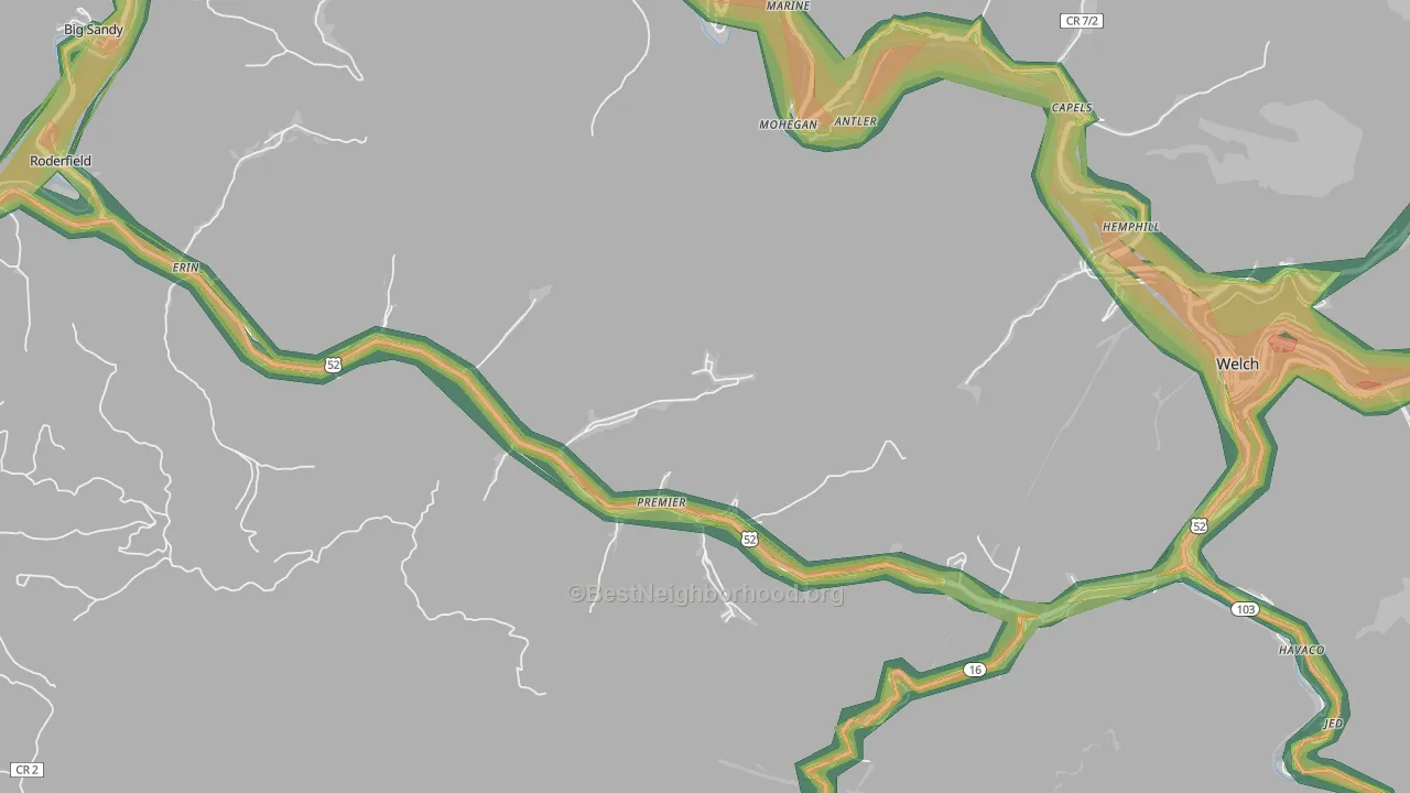 24878, WV Map of Noise Levels in 24878