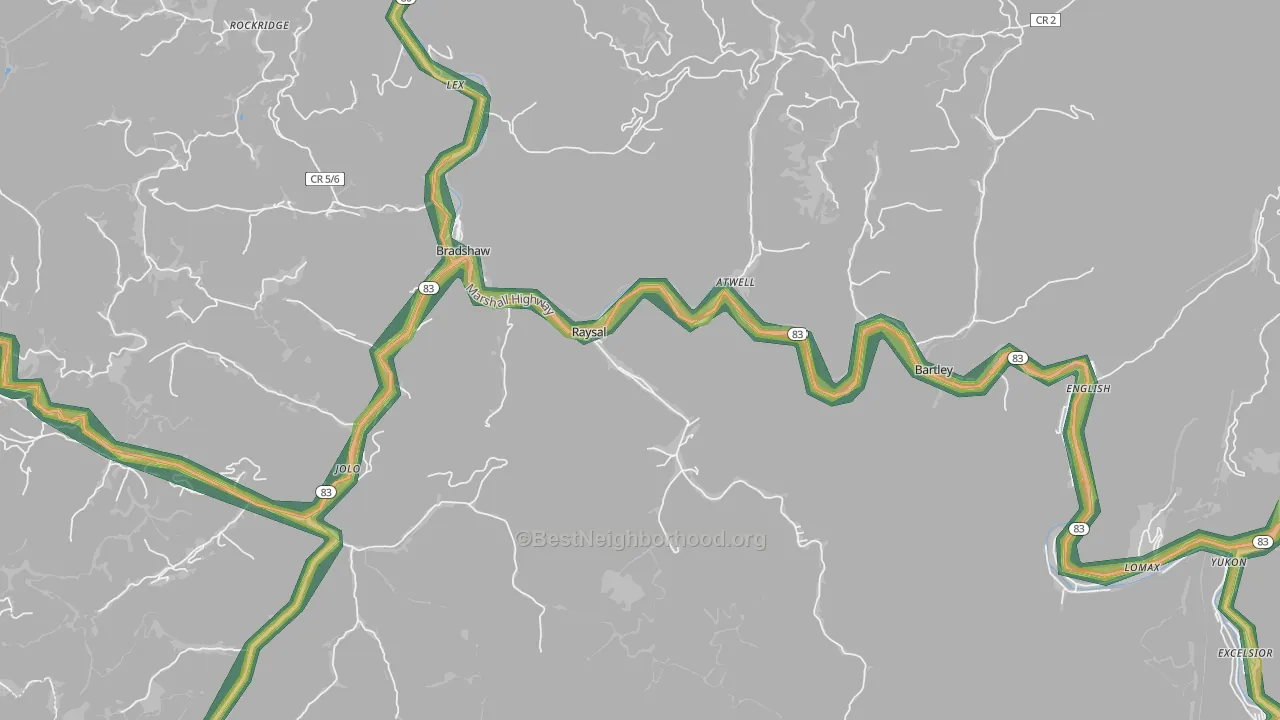 24879, WV Map of Noise Levels in 24879