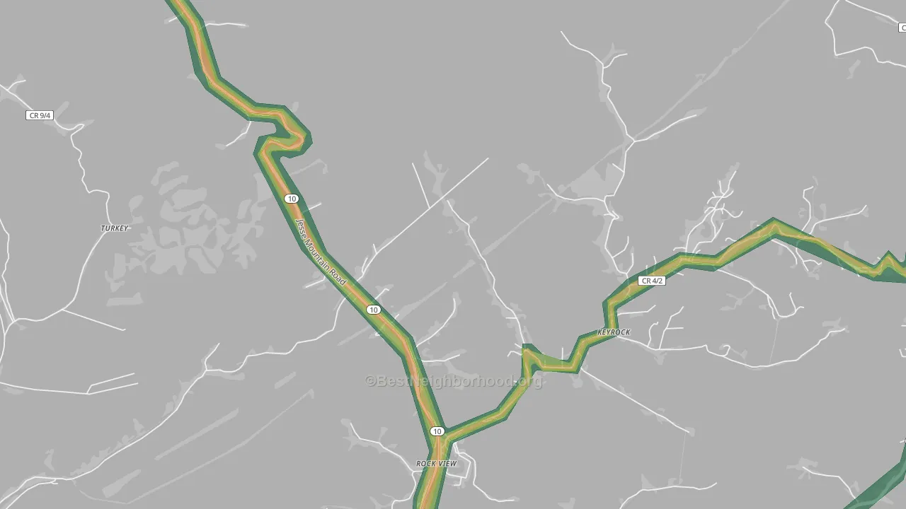 24880, WV Map of Noise Levels in 24880
