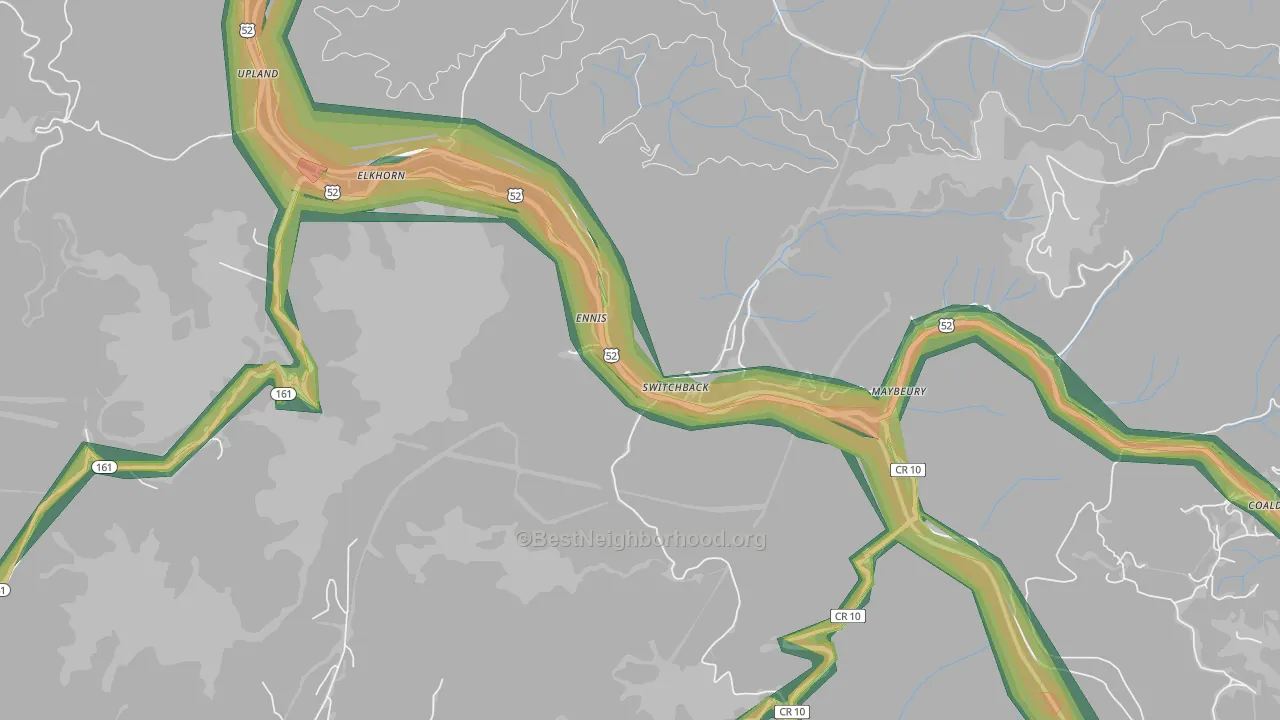 24887, WV Map of Noise Levels in 24887