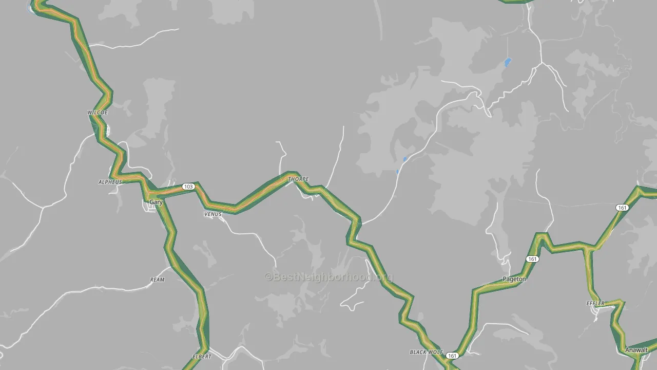 24888, WV Map of Noise Levels in 24888