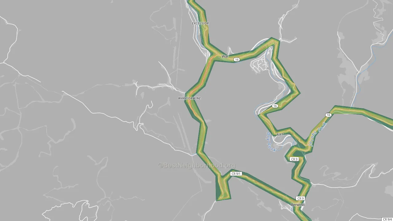 24894, WV Map of Noise Levels in 24894