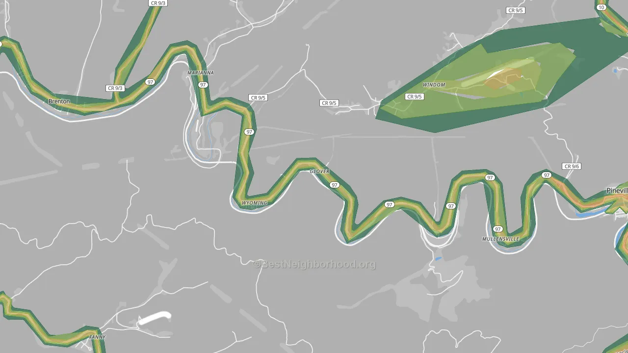 24898, WV Map of Noise Levels in 24898