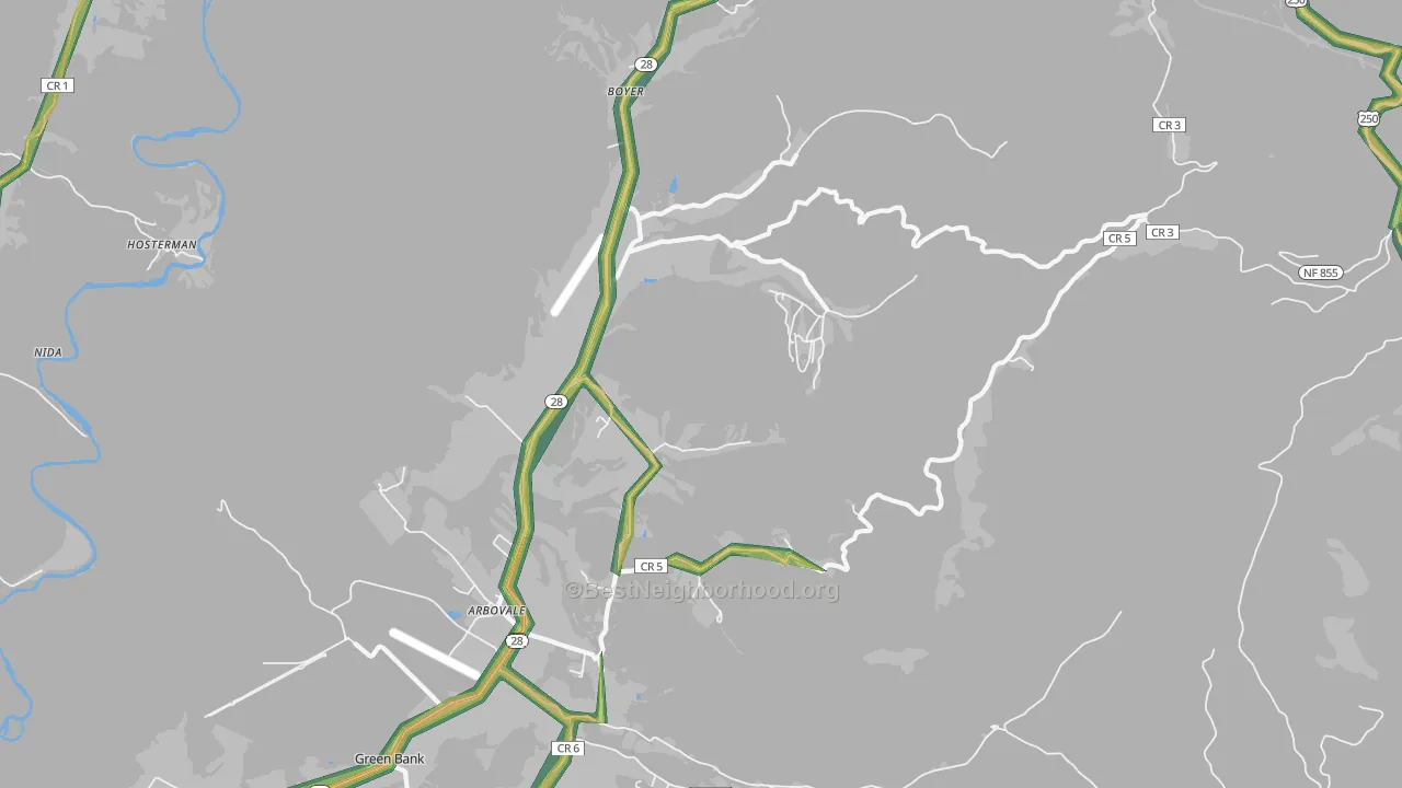 24915, WV Map of Noise Levels in 24915