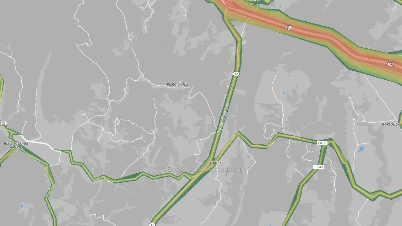 24916, WV Map of Noise Levels in 24916