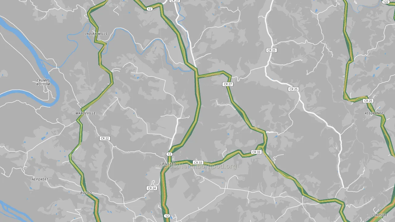 24918, WV Map of Noise Levels in 24918