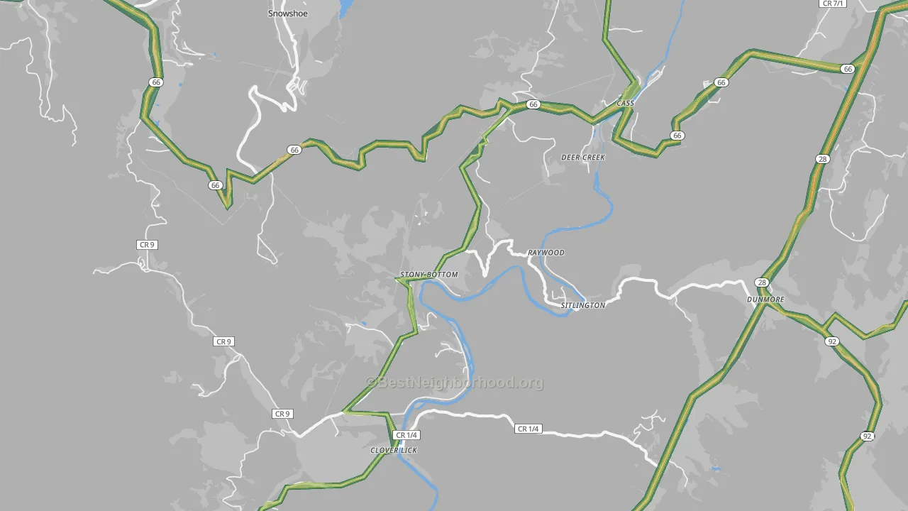 24927, WV Map of Noise Levels in 24927