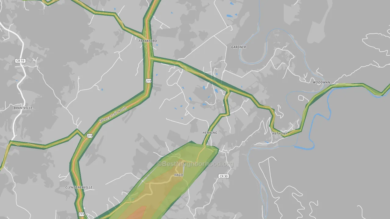24938, WV Map of Noise Levels in 24938