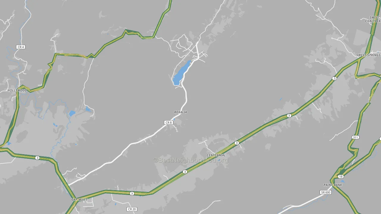 24941, WV Map of Noise Levels in 24941