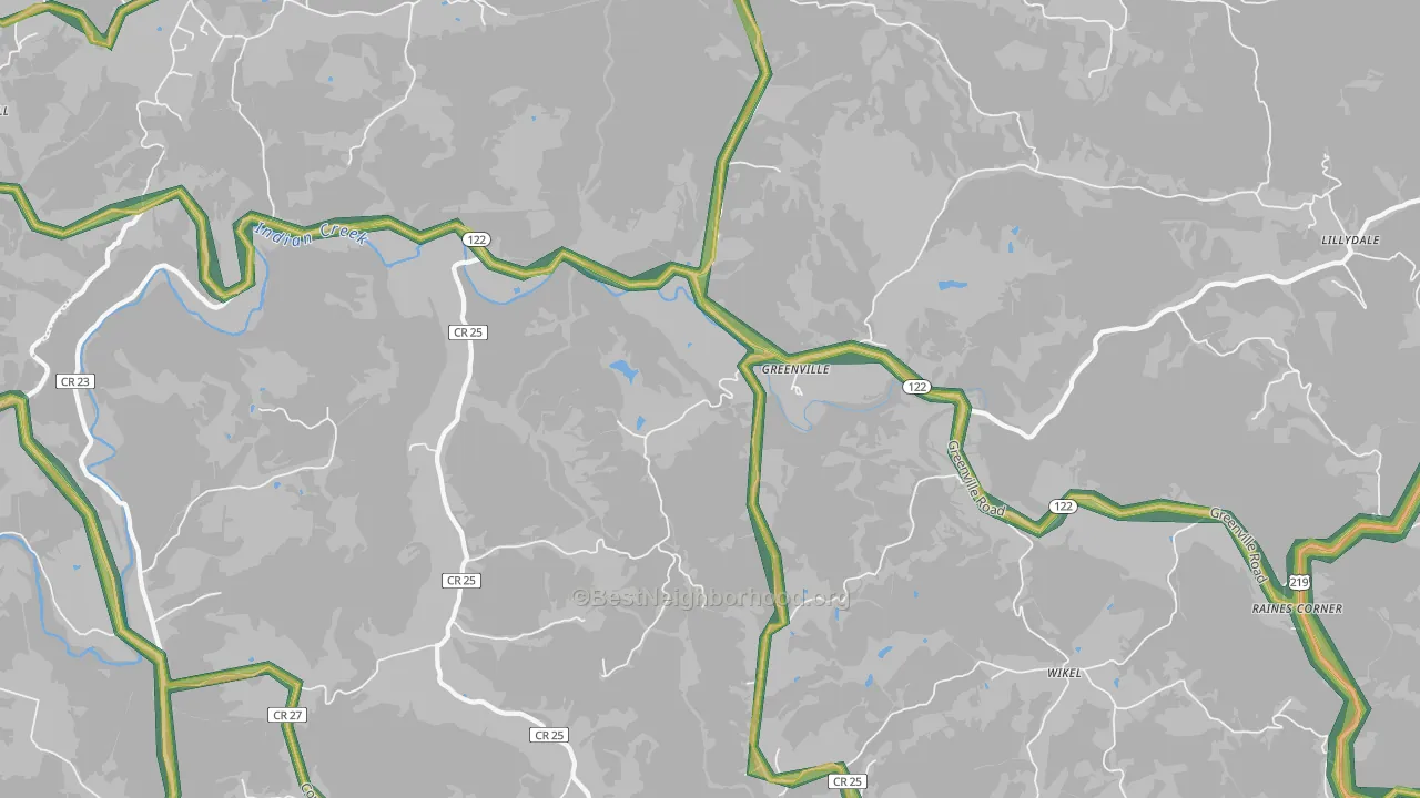 24945, WV Map of Noise Levels in 24945
