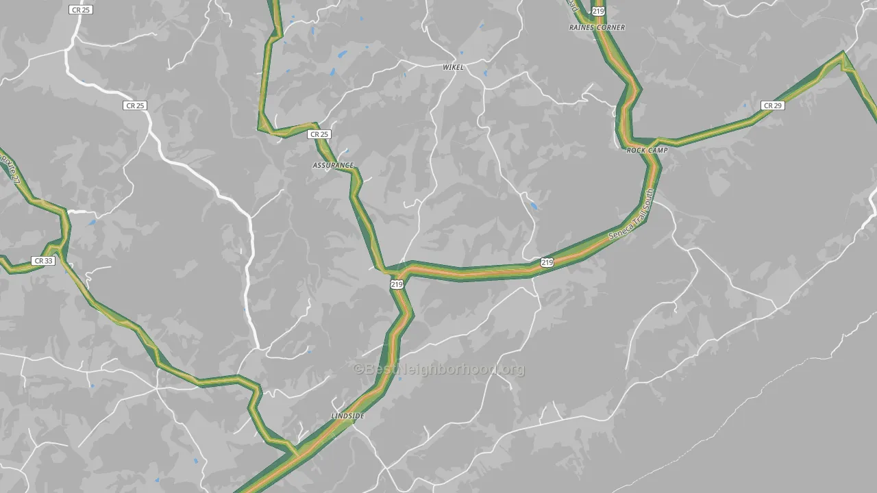 24951, WV Map of Noise Levels in 24951