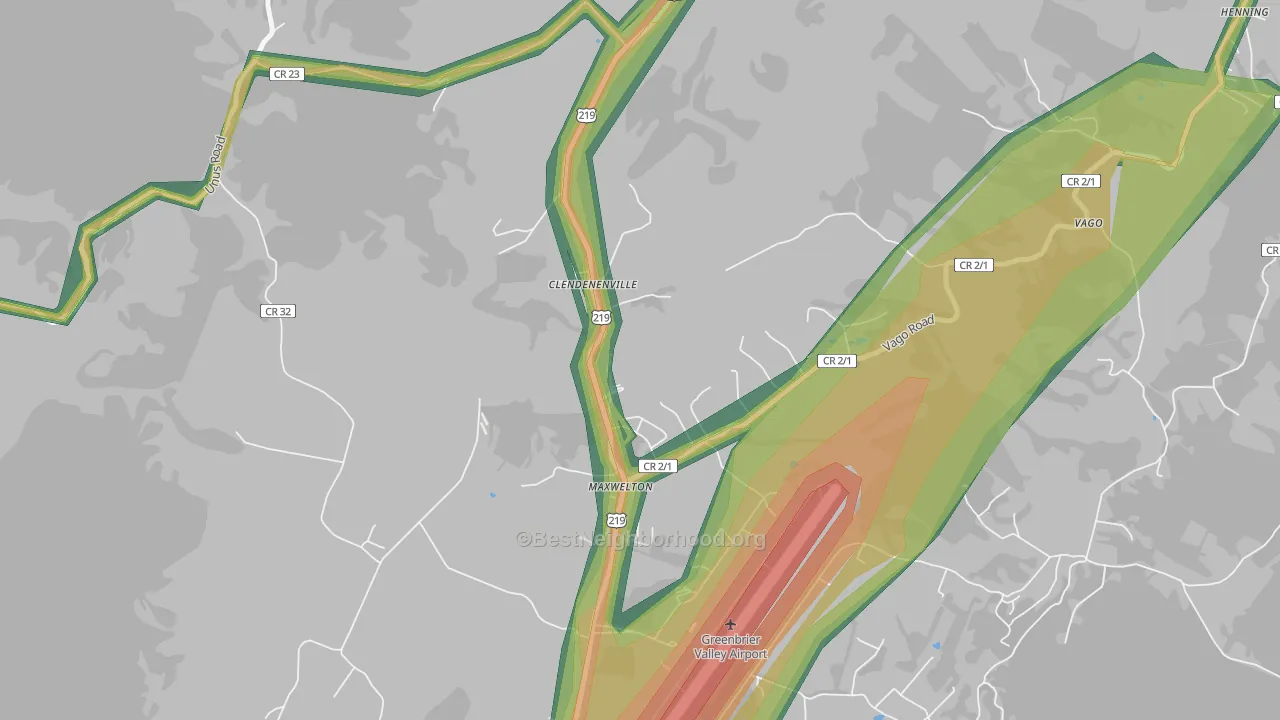 24957, WV Map of Noise Levels in 24957
