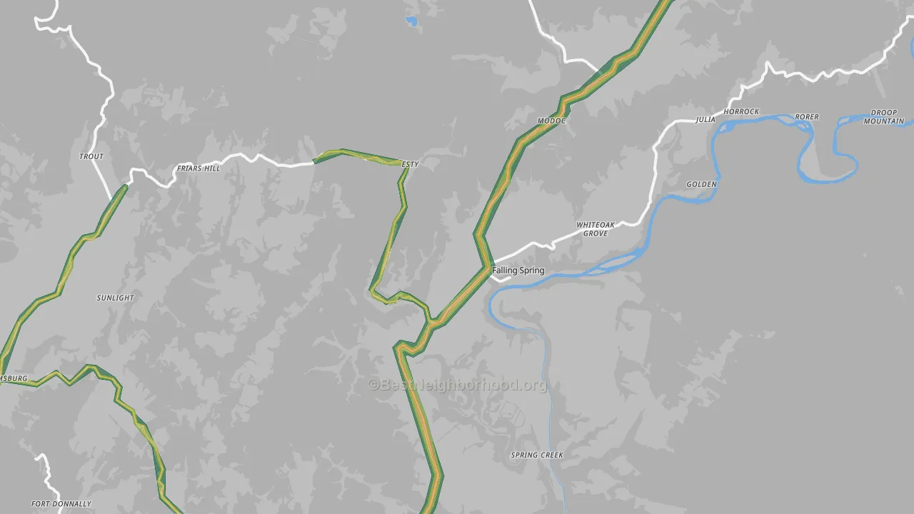 24966, WV Map of Noise Levels in 24966