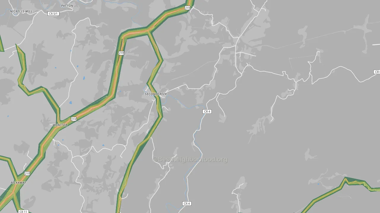 24974, WV Map of Noise Levels in 24974
