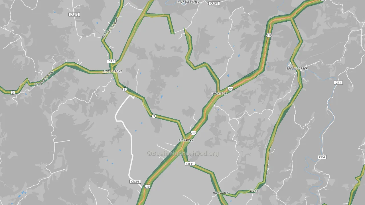 24976, WV Map of Noise Levels in 24976