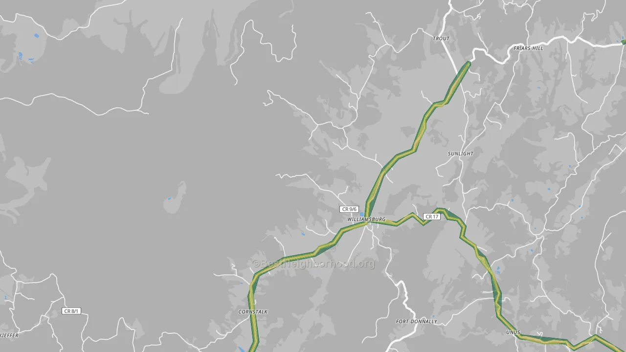 24991, WV Map of Noise Levels in 24991