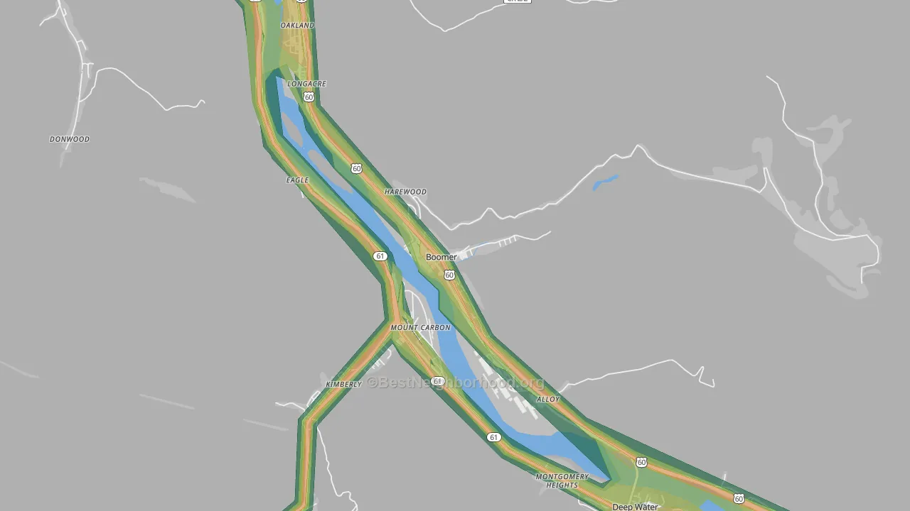 25031, WV Map of Noise Levels in 25031