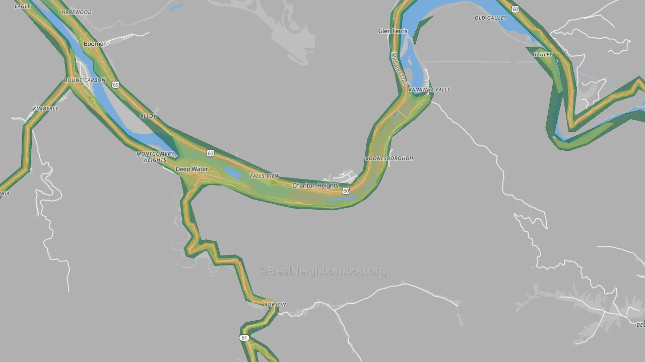 25040, WV Map of Noise Levels in 25040