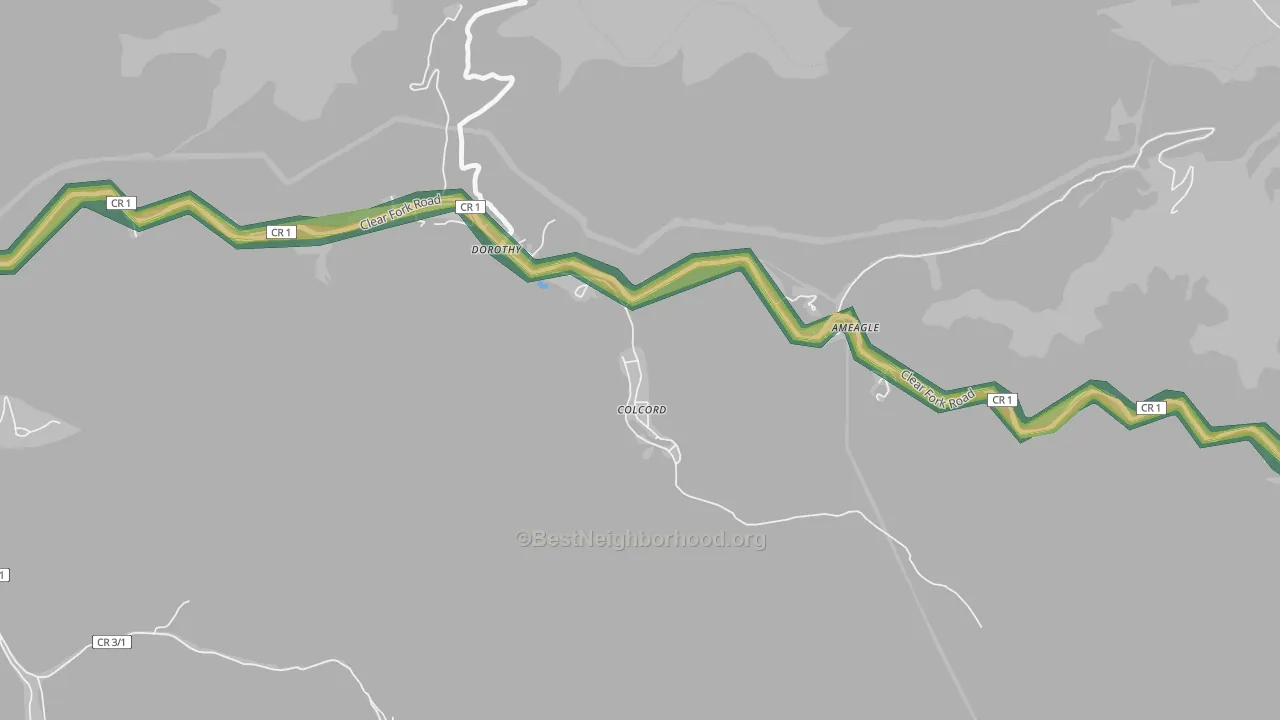 25048, WV Map of Noise Levels in 25048