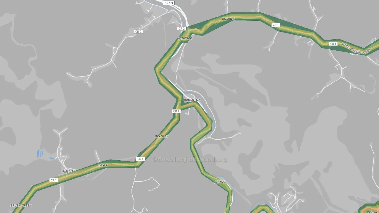 25051, WV Map of Noise Levels in 25051