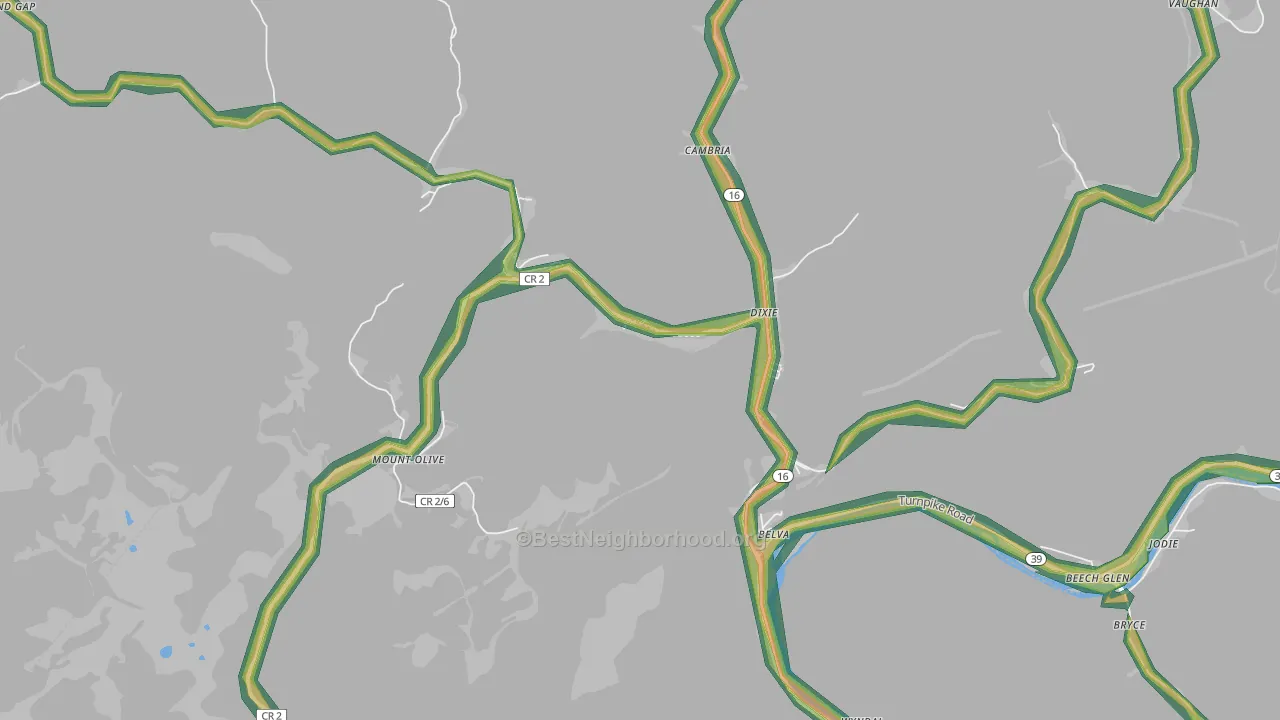 25059, WV Map of Noise Levels in 25059