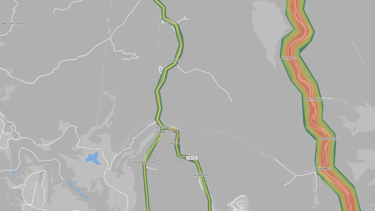 25075, WV Map of Noise Levels in 25075