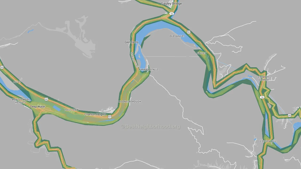 25115, WV Map of Noise Levels in 25115