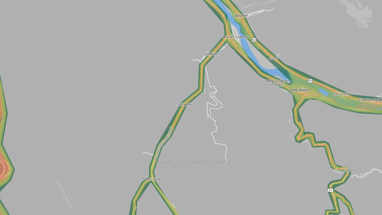 25118, WV Map of Noise Levels in 25118