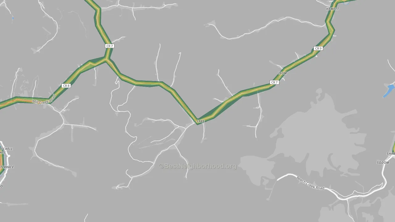 25121, WV Map of Noise Levels in 25121