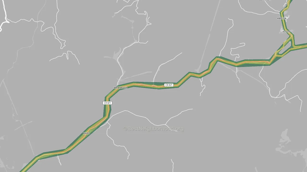 25132, WV Map of Noise Levels in 25132