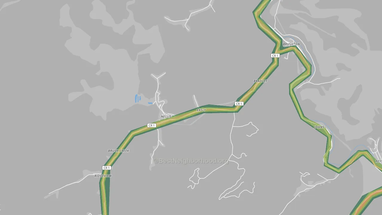 25142, WV Map of Noise Levels in 25142