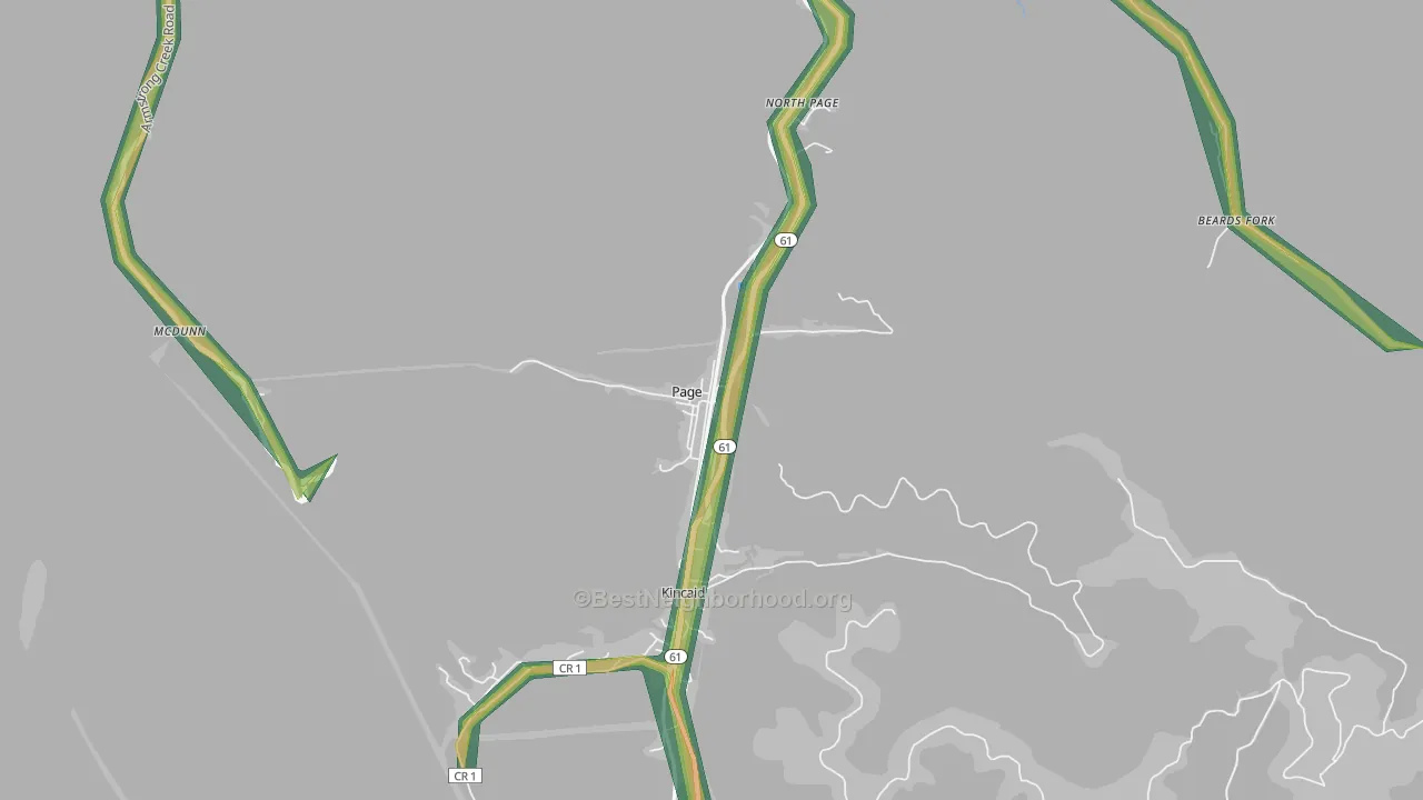 25152, WV Map of Noise Levels in 25152