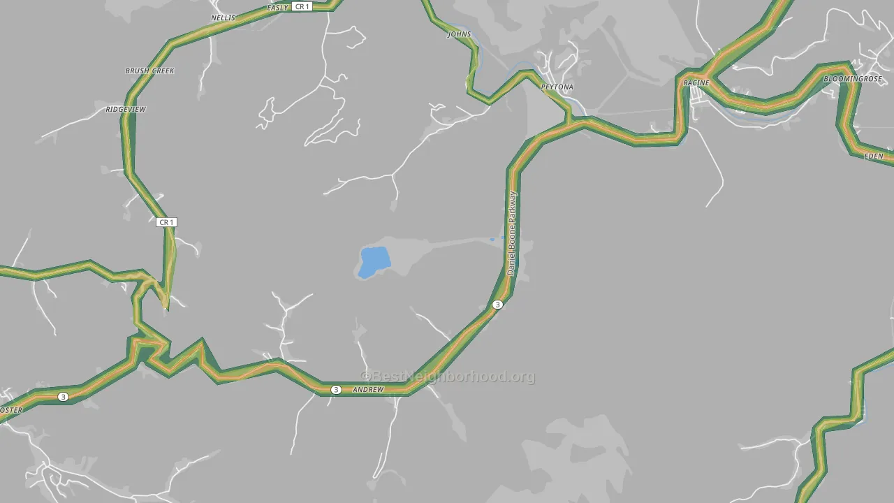 25154, WV Map of Noise Levels in 25154