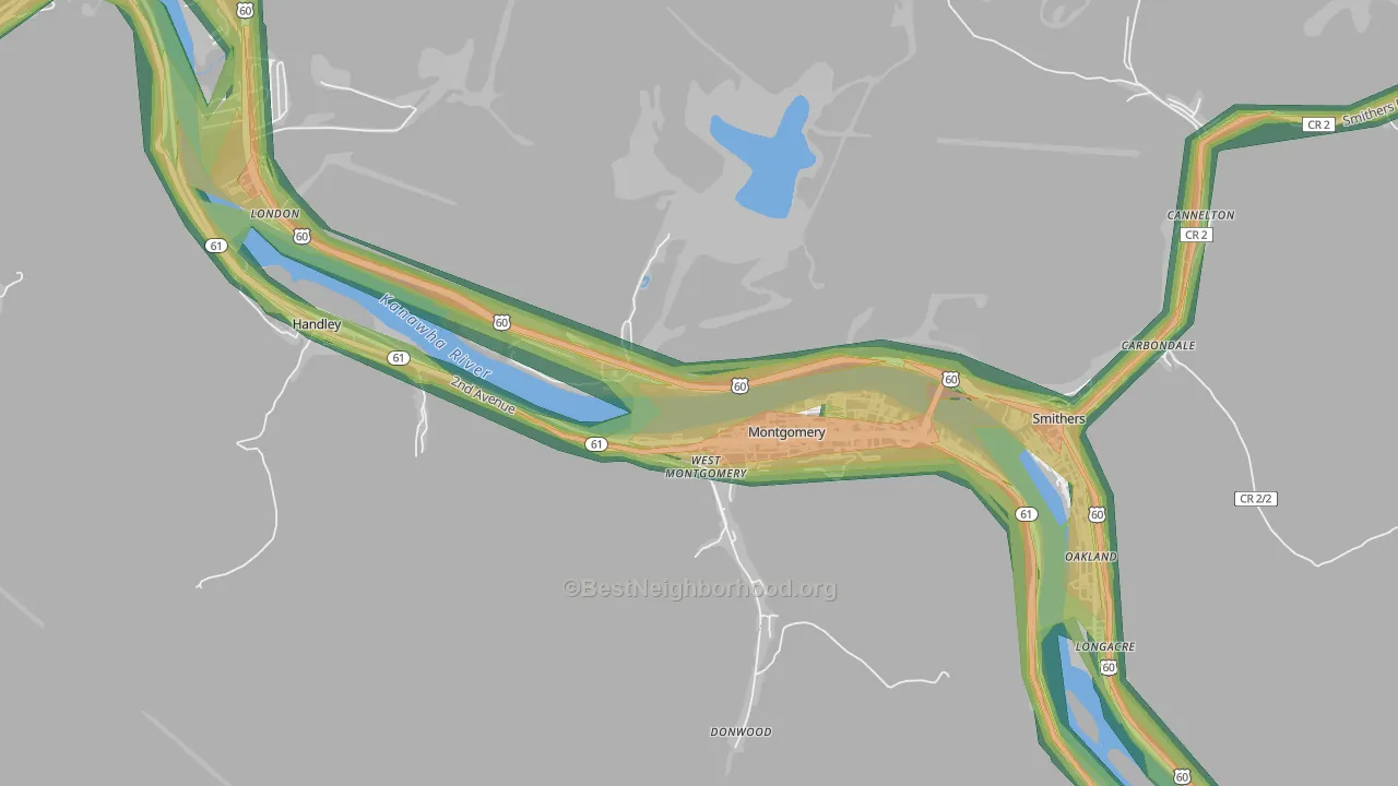 25156, WV Map of Noise Levels in 25156