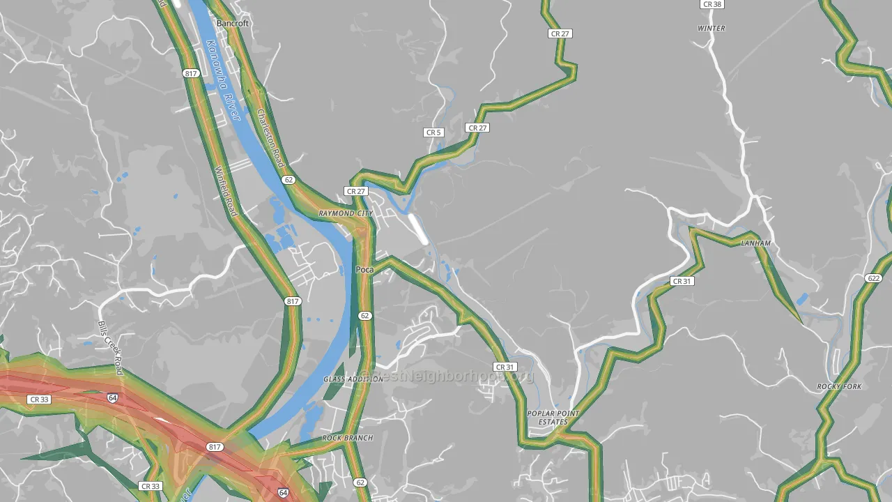 25159, WV Map of Noise Levels in 25159