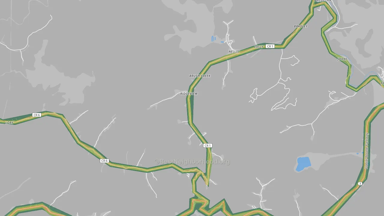 25169, WV Map of Noise Levels in 25169